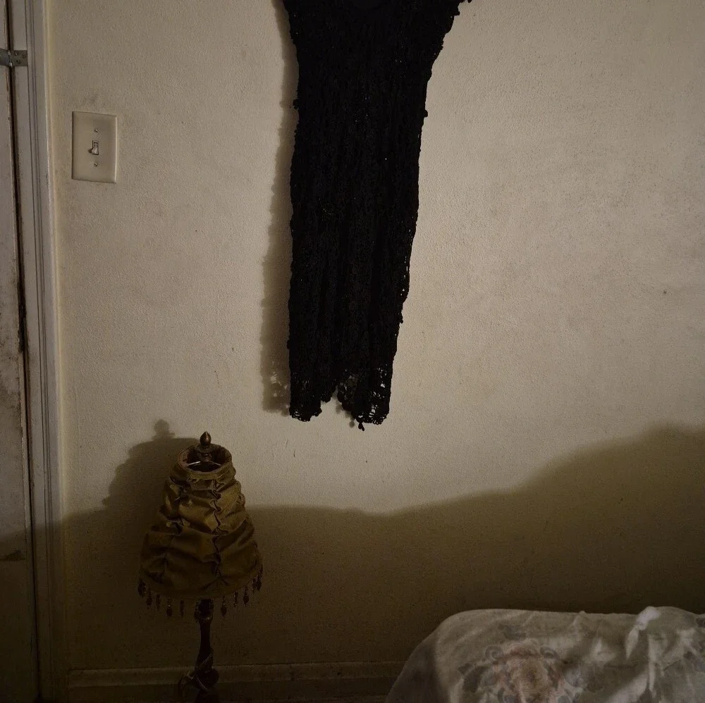 Vintage Black Crochet Lace V-Neck Asymetrical  Women’s Dress - Picture 9 of 16